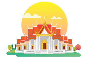 Thai temple vector
Buddhist architecture
Wat illustration
Asian cultural landmark
Cartoon temple design