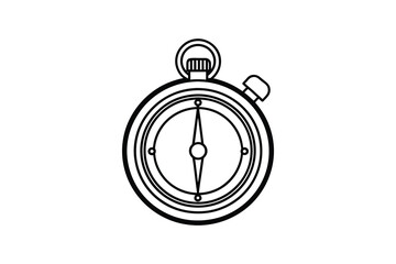 Obraz premium Classic Stopwatch Icon Line Art Illustration