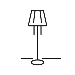 Stylish vector illustration of a floor lamp with a shade on a transparent background