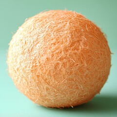 Orange Ball Isolated on Green Background.