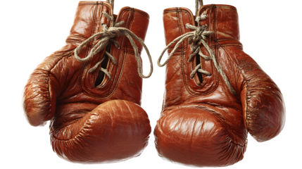 Vintage Boxing Gloves, isolated on transparent background