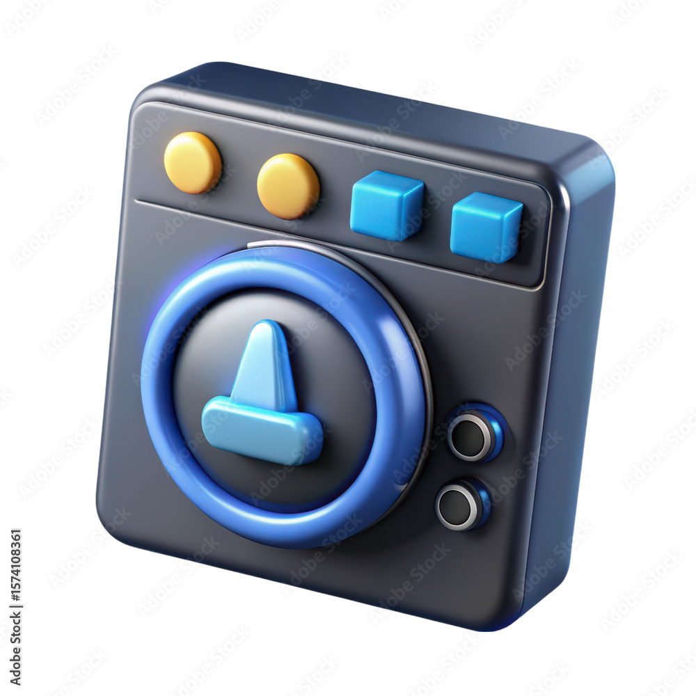 Fototapete 3d rendering icon of land transportation isolated on white background featuring futuristic controls 