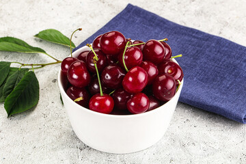 Ripe sweet and juicy cherry