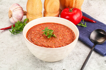 Cold vegan tomato soup Gazpacho
