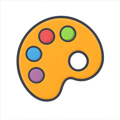 Fototapeta premium A colorful artist's palette with various paint colors ready for use.