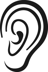 Ear with tinnitus ringing spiral waves emanating from it