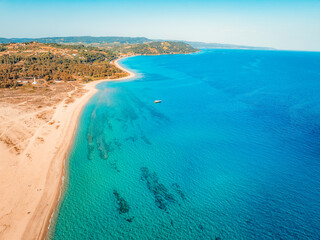 Obraz premium Beach on Possidi Cape on Kassandra peninsula, Halkidiki (Chalkidiki) in Greece