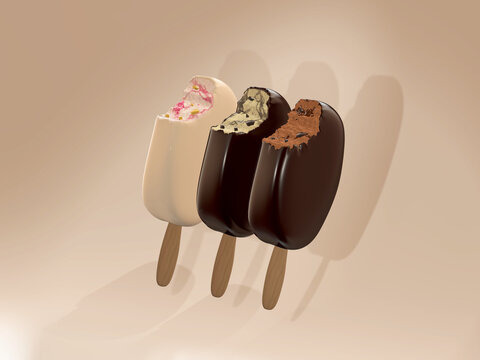 3 kinds of ice cream