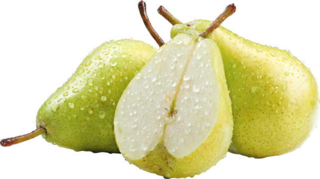 Delicious pears cut out isolated on transparent 