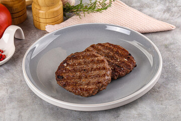 Grilled beef burger cutlet minced meat