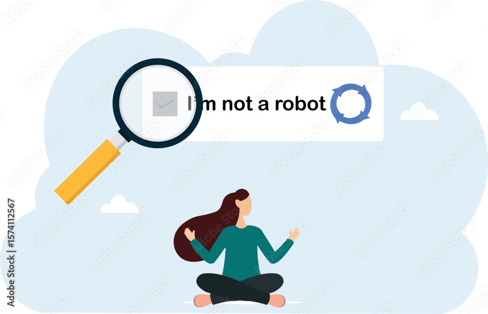 Fototapete i'm not a robot. verification of human or robot. checking system or user identification. protection 