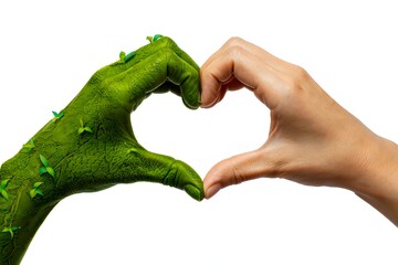 Symbol of Love and Nature Two Hands Forming Heart Shape Harmony and Togetherness