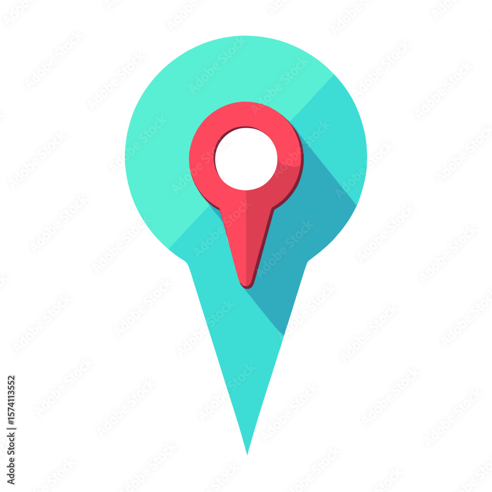 Poster map marker pointer icon location symbol map vector