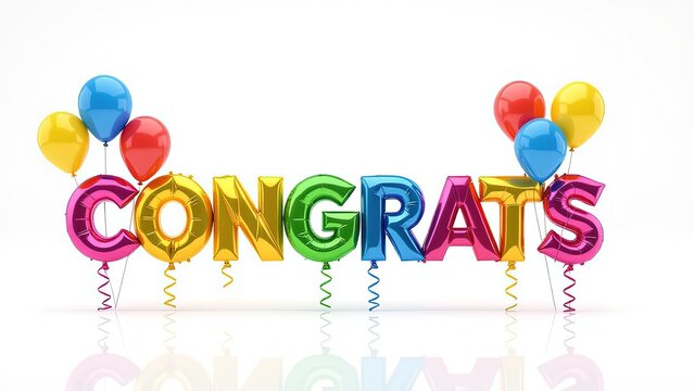 Colorful Congrats Balloon Decoration for Celebration and Achievement