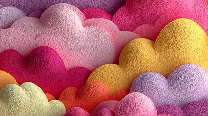 Whimsical paper layers in playful pastel, forming rounded, cloud-like forms Paper Art and Craft Abstract Pastel Backgrounds