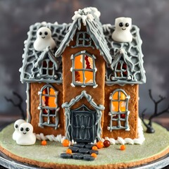 gingerbread house with christmas decoration