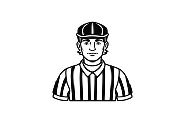 Fototapeta premium Black and White Illustration of a Sports Referee