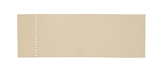 Old vintage ticket isolated on white background