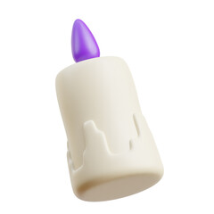 white Candle Light 3d icon illustration