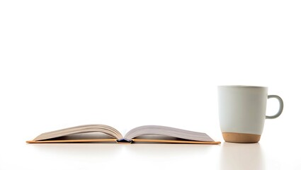 A tranquil moment open book and coffee mug