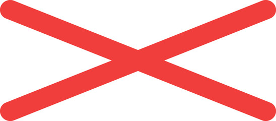 横長の赤いバツ印のアイコン(ベクター)