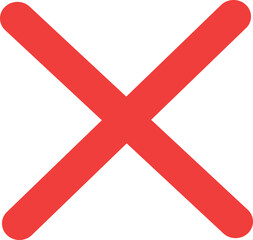 赤いバツ印のアイコン(ベクター)