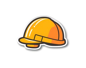 Bright yellow hard hat icon representing construction safety and professionalism in the industrial sector.
