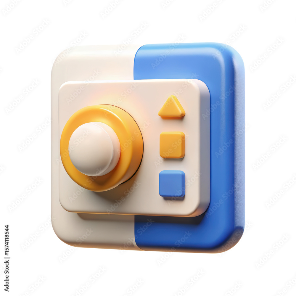 Aufkleber Stylized 3d rendering icon of gamepad controller for interactive land transportation isolated on white background