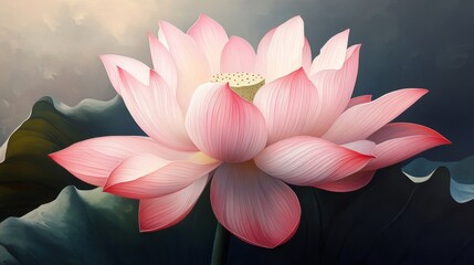 Pink lotus in full bloom