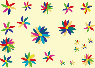set of colorful floral elements