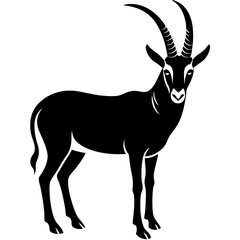 vector silhouette of a goat