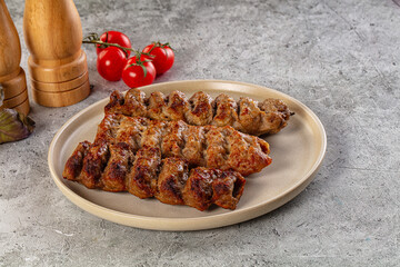 Grilled kebab minced meat barbecue
