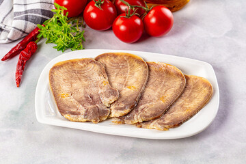 Boiled beef tomgue slices appetizer