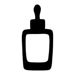 Obraz premium Minimalist skincare bottle silhouette vector