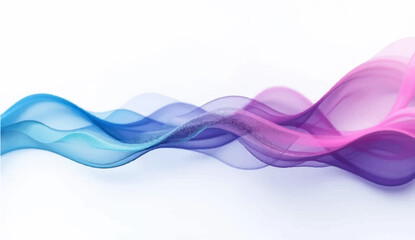 Vector brush stroke wave lines smooth flowing dynamic colorful blue purple pink gradient isolated on white background for concept of technology, digital, communication, science, music
