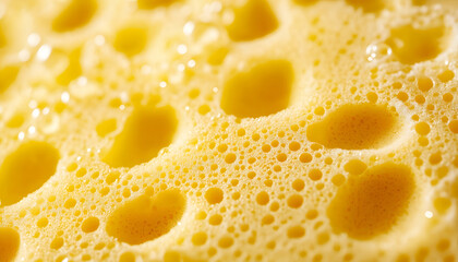 Yellow cleaning sponge surface texture