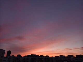 Fototapeta premium sunset over the city,summer,mongolia