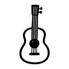 Minimalist guitar silhouette illustration vector