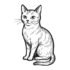 Vintage cat sketch illustration vector