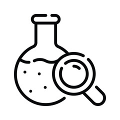 Check out handy line style icon of chemical research