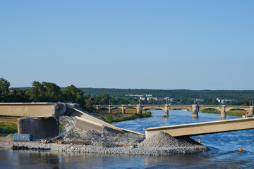 The remains of the collapsed 