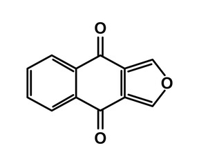 Fototapeta premium Chemical structure of Naphtha[2,3-b]furan-4,9-dione (Isofuranonaphthaquinone)