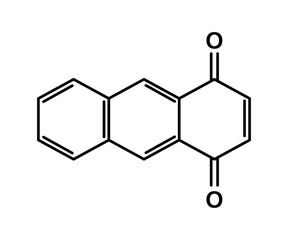 Fototapeta premium Chemical structure of 1,4-Anthraquinone