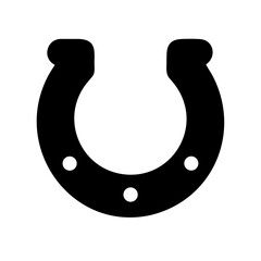 Horseshoe Icon – Flat Lucky Charm Black Silhouette Symbol 