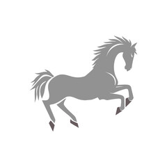 Horse Vector in Silver Color with Elegant Outline and Powerful Silhouette Design

