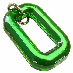 Green glass charm, pendant, jewelry, isolated, white background, website design