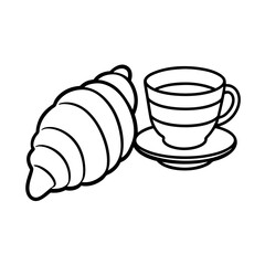 cup of coffee and croissant