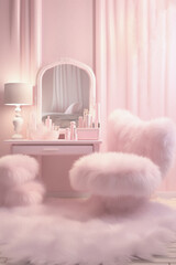 Pink make up room