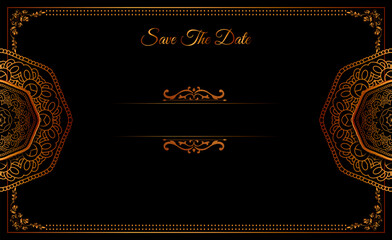 luxury gold invitation card mandala ornament background