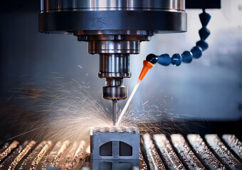 drilling machine with sparks